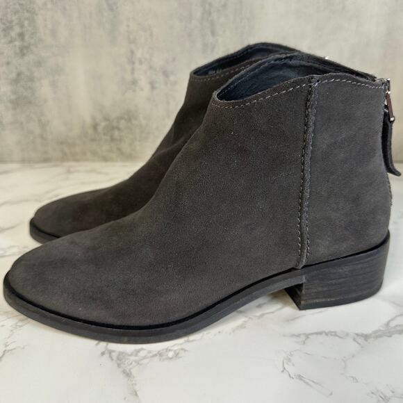 Dolce Vita Tucker Ankle Booties Dark Gray Womens Size 6.5 Suede Leather Mid Top - Picture 3 of 7